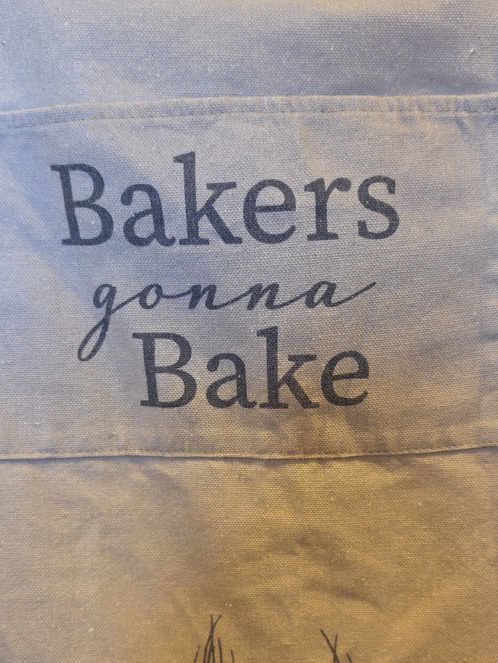 krumbs Kitchen - Bakers Gonna Bake Canvas Apron - Neutral W Grains
